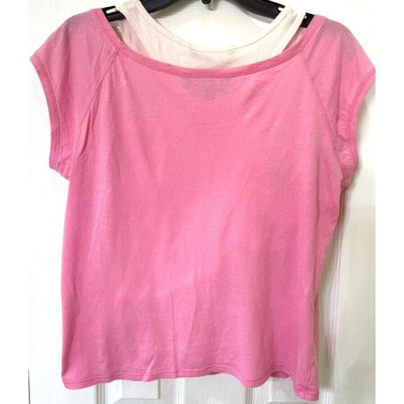 SO shirt size XL pink tank with darker pink shirt layered - Picture 5 of 5